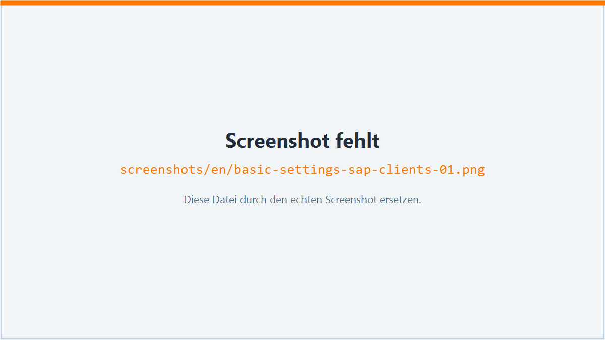 Screenshot: SAP clients