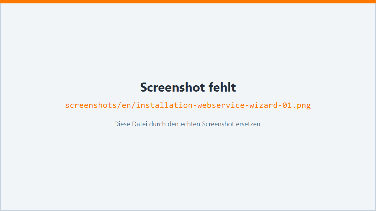 NCS-Webservice installation wizard